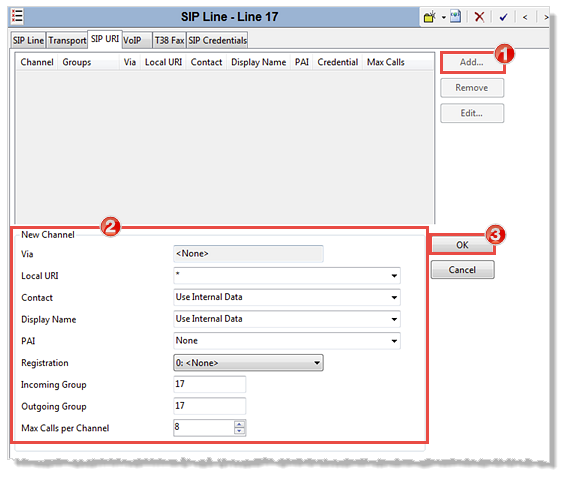 Avaya SIP URI tab overview